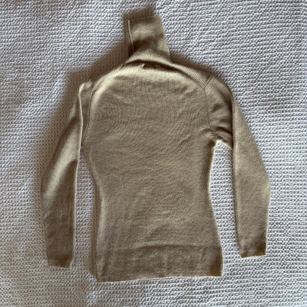 Banana Republic 100% Merino Wool Turtleneck Sweater Beige Size L